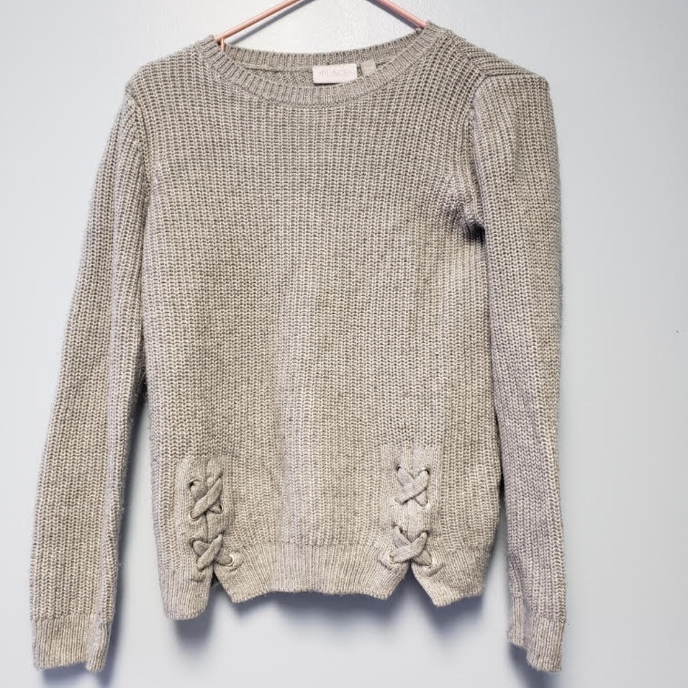 Children's Place Knit Gray Sweater Size XL (14)